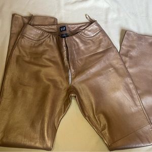 Gold leather pants! Super soft leather, worn in to perfection. Piece of history!